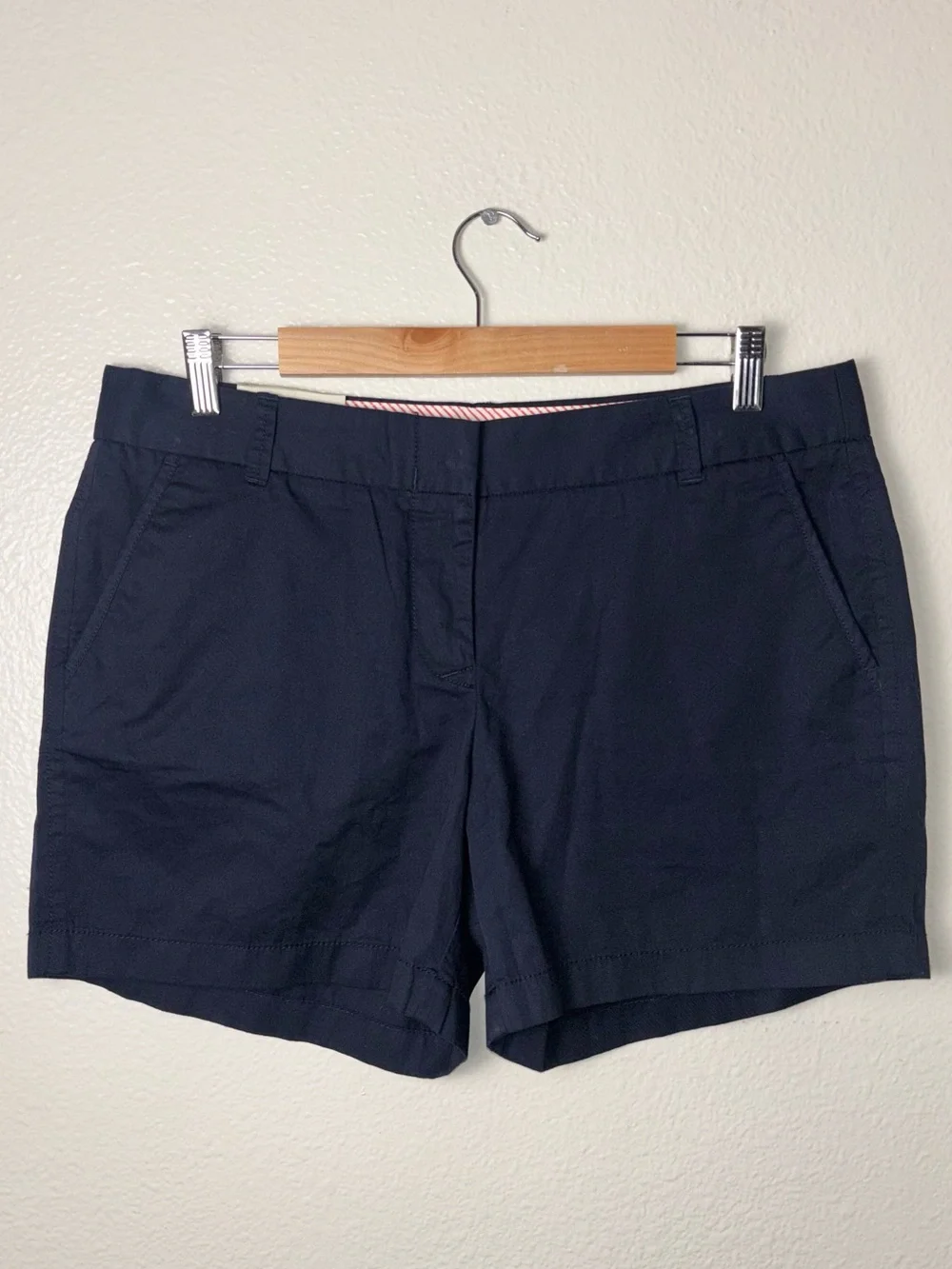 NWT J. Crew City Fit Chino Shorts Navy Blue 100% cotton 5